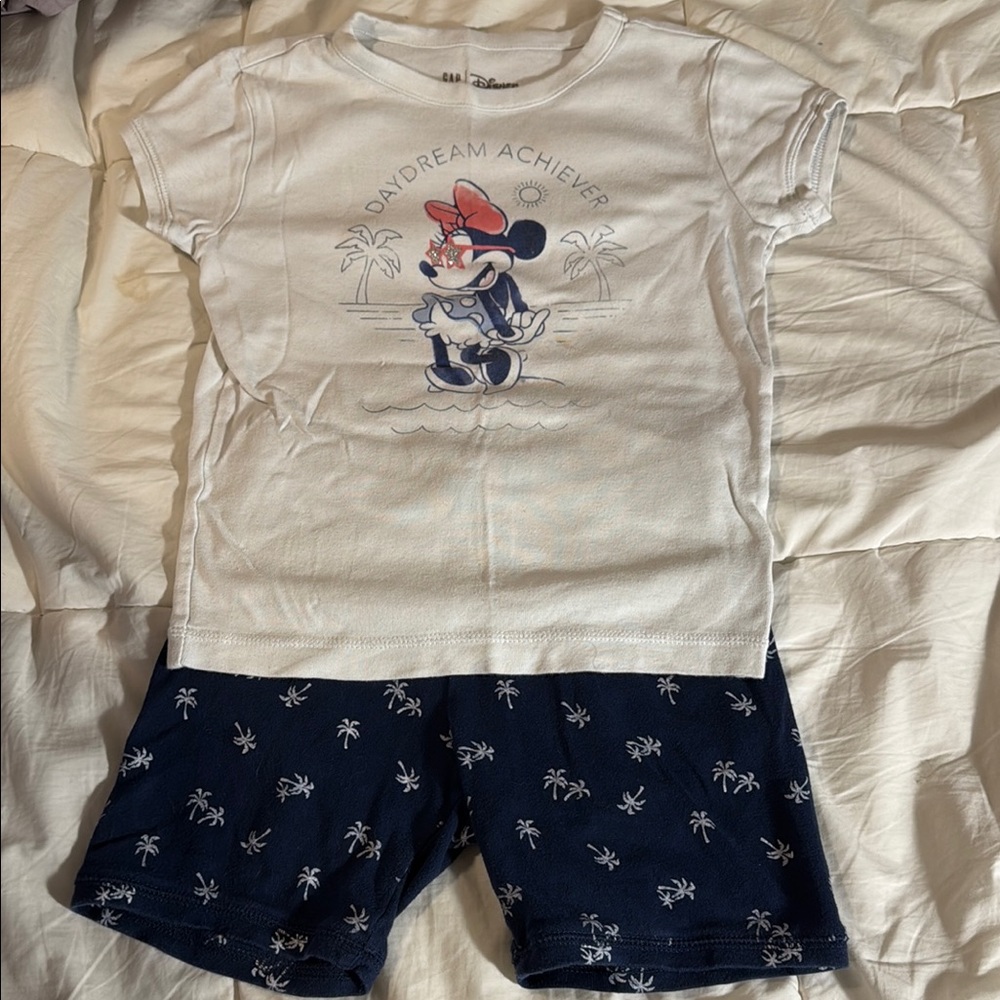 GAP Kids Disney White and Navy Pajama Set